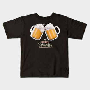 Happy Saturday with Beers! Kids T-Shirt